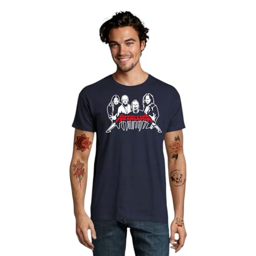 Camiseta Metallica Concierto Rock (FR/ES, Letras, M, Regular, Regular, Marino)
