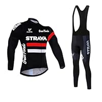 Petorenk Fahrradbekleidung Herren Winter Fleece Windschutzvorrichtungen Fahrradbekleidung Set Langarm+Fahrradhose Mit 3d Silikon Gepolsterten FüR Radfahren Mtb Outdoor (Rot, L)