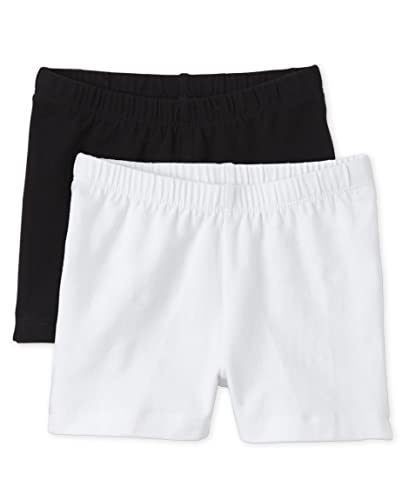 Image of The Children's Place Girls' 2 Pack Basic Cartwheel Short, Black /Tidal, XXX-Large (Plus)