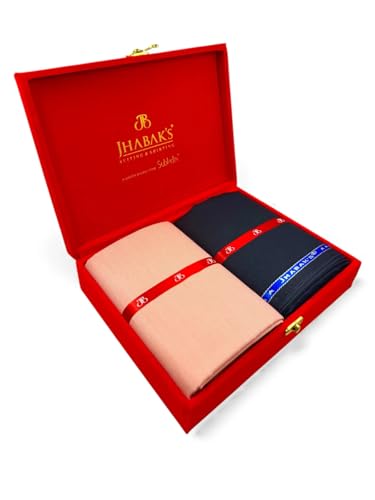 Image of JHABAK'S Unstitched Cotton Blend Solid Shirt & Trouser Fabric - 2.25 m Shirt Cloth - 1.20 m Pant Piece