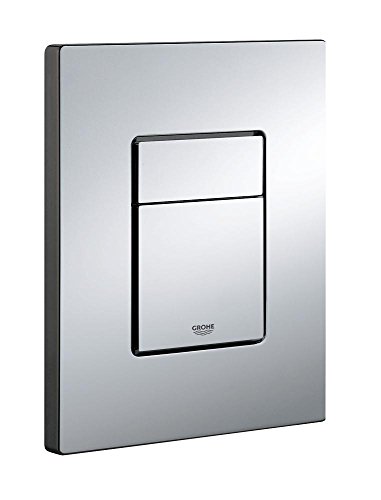 GROHE Skate Cosmopolitan, Abdeckplatte WC 2-Mengen (wassersparende Betätigungsplatte für den Spülkasten, für 2-Mengen Spülung, Drückerplatte mit Start und Stopp-Betätigung), chrom, 38732000