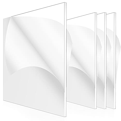 Image of Outus 4 Pcs 12 x 12 Inch Clear Acrylic Sheet 1 /16 Inch Thick Transparent Acrylic Sheet Clear Plastic Panel Cast Glass Sheets for DIY Handcraft Decor Picture Frame Paintings Display Art Craft