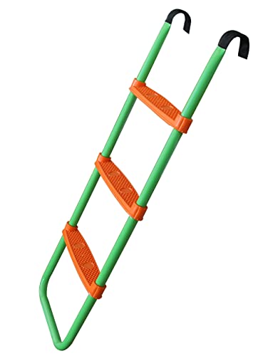 Jumptastic Échelle de trampoline de 110 cm avec 3 marches de largeur/crochet universel/antidérapant/résistant aux UV, échelle à suspendre, escalier de trampoline pour enfants – Capacité de 220 LBS