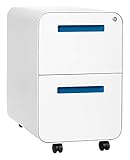 Stockpile 2-Drawer Modern Mobile File Cabinet, Commercial-Grade (White/Blue)