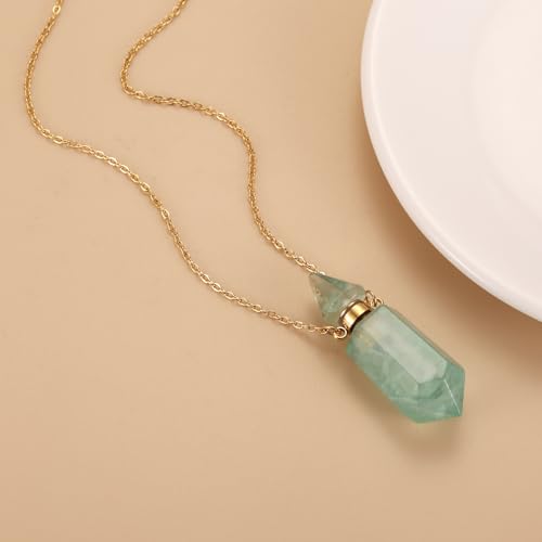 Gold Stainless Steel Urn Necklace For Ashes Of Loved Ones Natural Crystal Gemstones Cremation Keepsake Jewelry Hexagonal Prism Memorial Pendant For Women Mom4