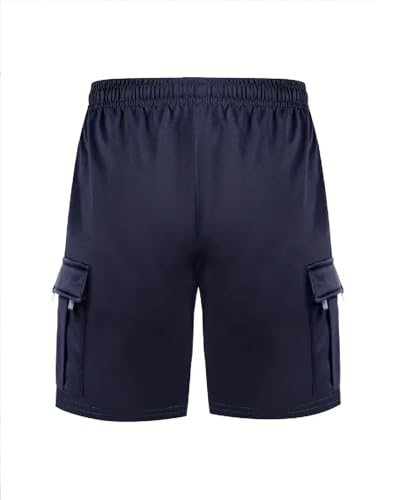 Image of Mens Fashion Cargo Pocket Shorts-Grey(Cargo Shorts-Navy)