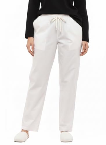 Image of Women's Cotton Linen Solid Lounge Bottom Plus Size Pant Pyjamas for Women Sleepwear Regular Fit Casual Trousers
