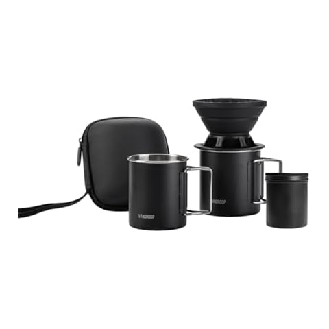 Vandroop Portable Pour Over Coffee Maker Set with 7oz Coffee Container, Collapsible Silicone Coffee Dripper Set, Perfect for Travel, Camping, Home (2 cups) Cover