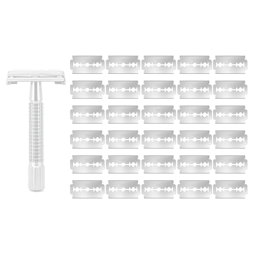 Double Edge Safety Razor Blades for Van Der Hagen, 30× Replacement Razor Blades Refills, Stainless Steel Razors Blade Refills, for Men's Safety and Straight Razors, Precise and Clean Shave, Only Blade