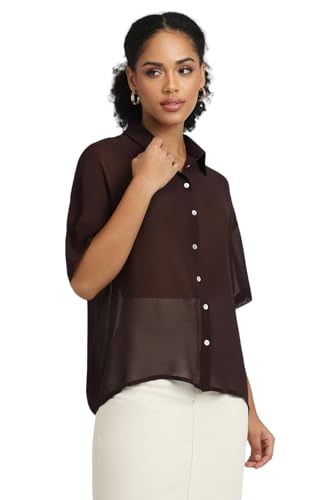 Image of Forever 21 Women Solid Regular Fit Shirt