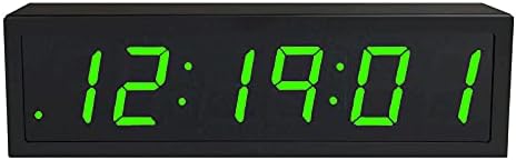 TimeMachines Precision Digital PoE Multicolor RGB Clock, 2.5" x 6 Digits, Black Case