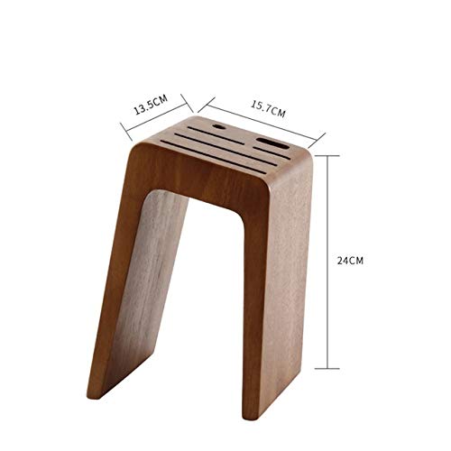Xbwei Rubber Wood Knife Holder Kitchen Chef Knife Block Multi-Function Organiser 6 Slots Organizer Storage Stand Accessories(Without Knife) #TOP1
