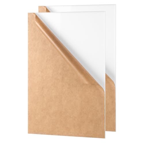 Image of KAITELA White Acrylic Sheet 12 inch x 16 inch x 1 /8 inch Thick (3mm) Cast Plexiglass Panel Plastic Board for Craft Project, Laser Cutting, Engraving, Sign, Pack of 2