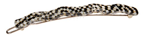 France Luxe Wavy Tige Boule Barrette, Opera Silver Hair Clip