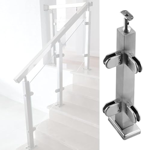 Poteau de garde-corps en verre en acier inoxydable robuste pour une transparence maximale