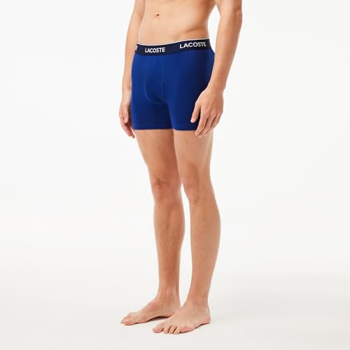 LACOSTE Men's Boxer Brief Underpants, 3-Pack, X-Large, Black, White3