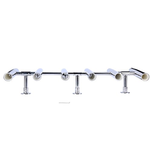 Amarine Made 6 Tube Adjustable Stainless Rocket Launcher Rod Holders, Can Be Rotated 360 Deg #TOP1