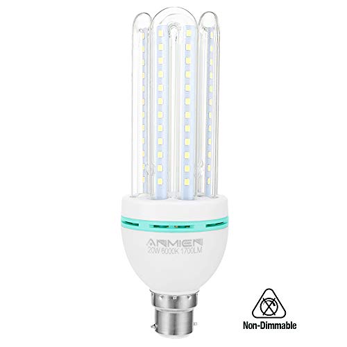 Bombilla LED de 20 W ANMIEN, equivalente a 150 W, luz blanca fría 6000 K, 1700 lm, bombillas de bajo consumo, no regulable, paquete de 1