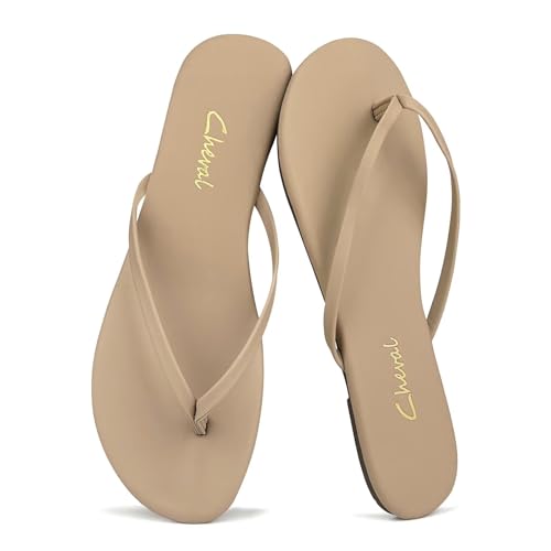 Image of Cheval Flat Leather Flip Flops for Women, Comfortable Dressy Thong Sandals 2026 Summer and Spring Vacation Essentials, Chanclas Para Mujer