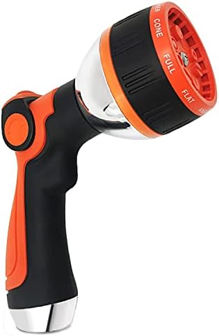 GUDWING Garden Hose Nozzle, 10 Spray Patterns, On/Off Valve Thumb Control, High Pressure Water Hose Nozzle for Garden Hose, Garden Hose Spray for Outdoor Watering, Cleaning, Washing Cars, Bath Pets
