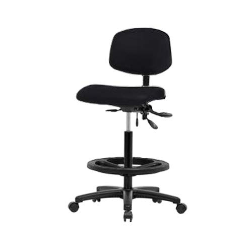VHBCH-RG-T1-A1-CF-RG-c8569 Vinyl High Bench Height Chair with Black Nylon Base and Tilt, Adjustable Arm, Chrome Foot Ring, Glides