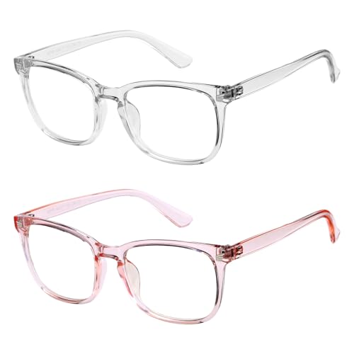 Image of Hycredi Kids Blue Light Blocking Glasses for Boys & Girls, Square Frame | Lightweight Eyewear For Daily Screen Time, Ideal For Computers, Gaming, Tablets And Phones With Comfortable Lenses