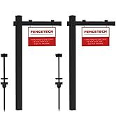FENCETECH Vinyl PVC Real Estate Sign Post 6' Tall, Realtor Yard Sign ...