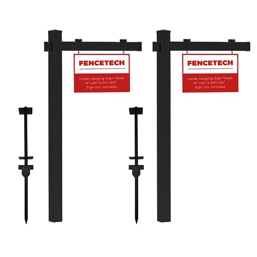 FENCETECH Vinyl PVC Real Estate Sign Post 6' Tall, Realtor Yard Sign Post, 47