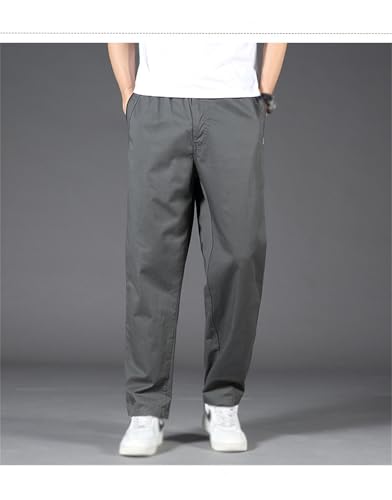 Puliam Easetactic -Flex Fit Zipper-Pocket Durable Pants,Men's Cotton Lightweight,Casual Large Size Twill Relaxed Pants3