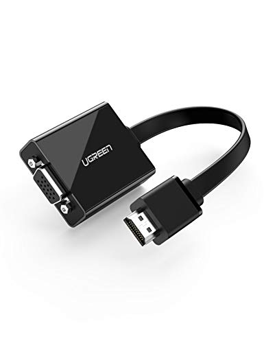 Image of UGREEN Active HDMI to VGA Adapter with 3.5mm Audio Jack HDMI Male to VGA Female up to 1080P for PC Laptop Ultrabook Raspberry Pi Chromebook Black