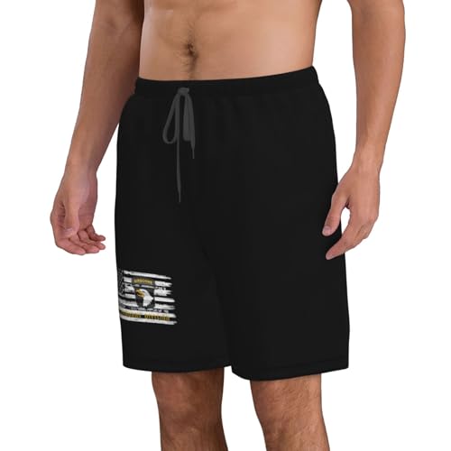 US and 101st Airborne Division (Distressed Flag) Mens Swim Trunks Quick Dry Swim Board Shorts Casual Beach Shorts2