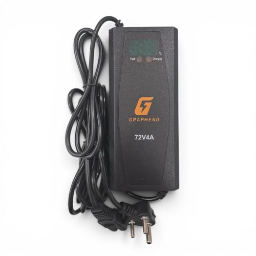 Image of Electric Scooter Charger 72V 4 AMP Grapheno | for Lead Acid Batteries & Graphene Batteries | for 6 Battery Scooter | Longest 4 Meter Wire | Fast Charging | Percentage Screen | AUTOCUT.