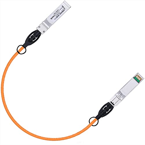 Image of ipolex Colored 10G SFP+ Twinax Cable, Direct Attach Copper(DAC) Passive Cable, 0.25m (0.82ft) in Orange, for Cisco SFP-H10GB-CU0.25M, Meraki, Ubiquit, Mikrotik, Intel, Fortinet, Netgear and More