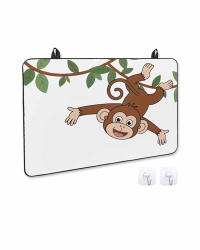 Stove Cover for Electric Stove, Monkey Animal Vine Monkeys Cartoon Decoration Stove Top Cover for Glass Top, Heat Rubber Mat Foldable Cooktop Cover Top Protector, 28.5