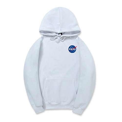 CORIRESHA Fashion NASA Logo Print Hoodie Sweatshirt with Pocket(smaller than standard size)