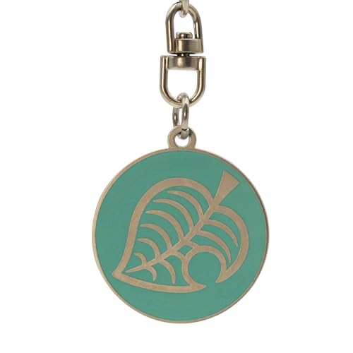 ABYSTYLE - Animal CROSSING Llavero Logo de la hoja, verde, Dimensions : H. 3cm x L. 3cm