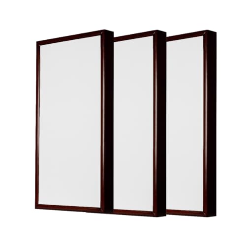 Image of Timber Acoustics Soundproofing Wooden Frame Acoustic Panels, Rockwool Safe 'n' Silent Pro. (WALNUT) [SET OF 3] (White, 2'X4'X5 inch)