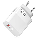 samsung j1 mini blanco Diseñado para la carga rápida: Este cargador para ipad carga rapida admite salidas PD 30 W máx. (USB C) y QC 30 W máx. (USB A) para la carga rápida simultánea de la mayoría de los dispositivos USB A y USB C