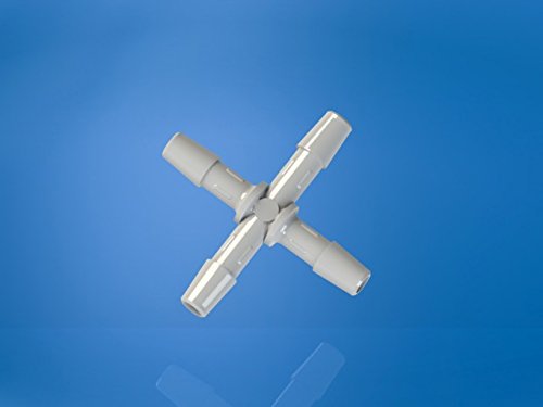 Eldon James X0-4HDPE High Density Polyethylene Cross Connector Fitting, 1/4