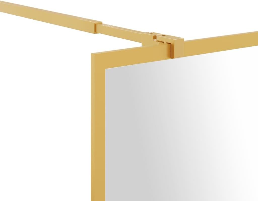 Ściana Prysznicowa Typu Walk-in Z Przezroczystym Szkłem Esg Gold 90x195 Cm, Kabina Wannowa, Panel Prysznicowy W łazience, ścianki Działowe Kabiny Prysznicowej Obramowania śc, Gold, 115 x 195 cm