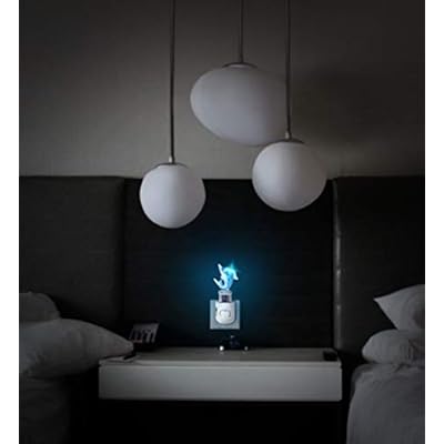 COTA Global Dolphin Night Light - Home Décor Wall Plug in Night Light with Switch, Unique Decorative Hand Made LED Glass… 31ZzLJQ2Y+L. SS400