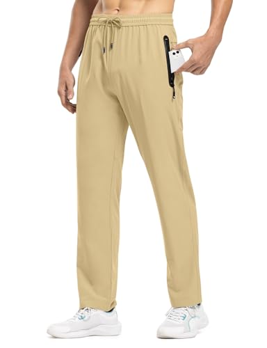 Image of TBMPOY Men's Outdoor Lightweight Hiking Mountain Pants Running Active Jogger Pants