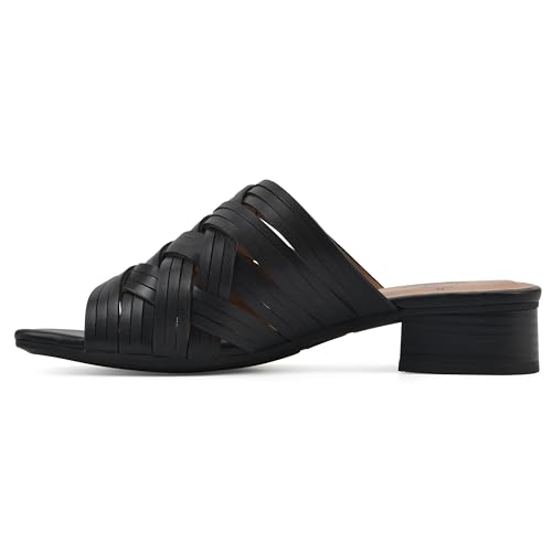 WHITE MOUNTAIN Women's Alluvia Low Block Heel Woven Sandal4