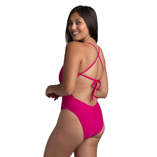 Image of JOLYN Jackson 4 Tie Back Women's Athletic One Piece Swimsuit for Competitive Swimming, Lifeguarding, Medium-Full Coverage