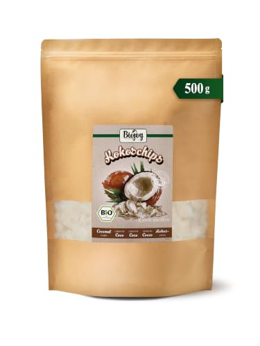 Biojoy BIO Chips de coco deshidratados, sin tostar, 500 g