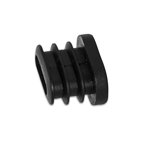 Image of Flyshop 12 x 23 mm, 1 /2 inch x 15 /16 inch OD Black Durable Plastic Plugs Tubing End Caps Oval Chair Glide Inserts 8 Pack