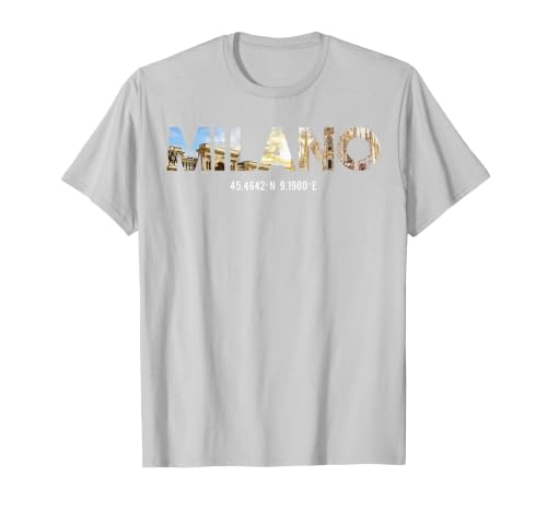 Milano Italy Fashion Italian Native Milano Italia T-Shirt, Men, Silver Grey, Large