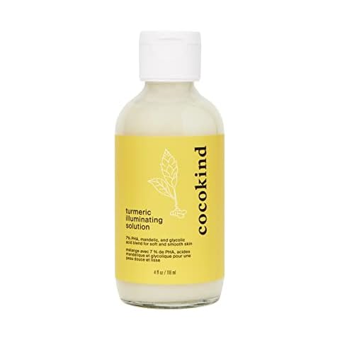 Cocokind Turmeric Illuminating Solution, Facial Toner with Mandelic Acid (AHA), PHA, and Glycolic Acid, Dark Spot Remover and Toner for Face Cover