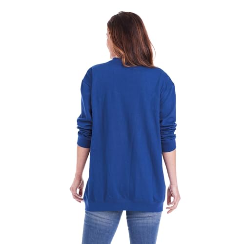 CATALOG CLASSICS Womens Fleece Jacket Snap Front Cardigan Sweatshirt for Women, 1X, Navy3