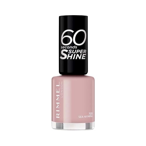 Rimmel 60 Seconds Super Shine Nail Polish Quick-Dry Nail Polish Ultra-Shiny Finish Easy to Apply Vibrant Colour Long-Wearing Clean and Improved Formula Vegan 8ml